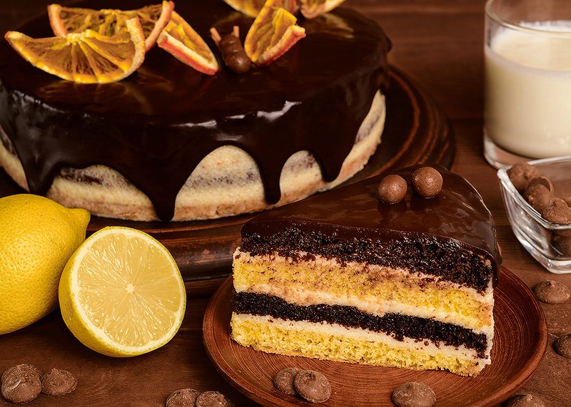 Лимонно - шоколадний торт